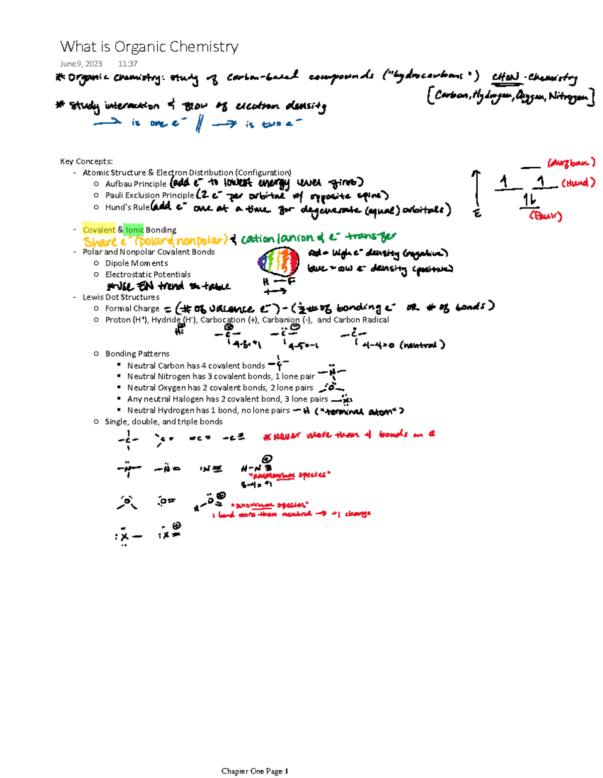 Chapter One - CHEM 2211 - UGA - Studocu