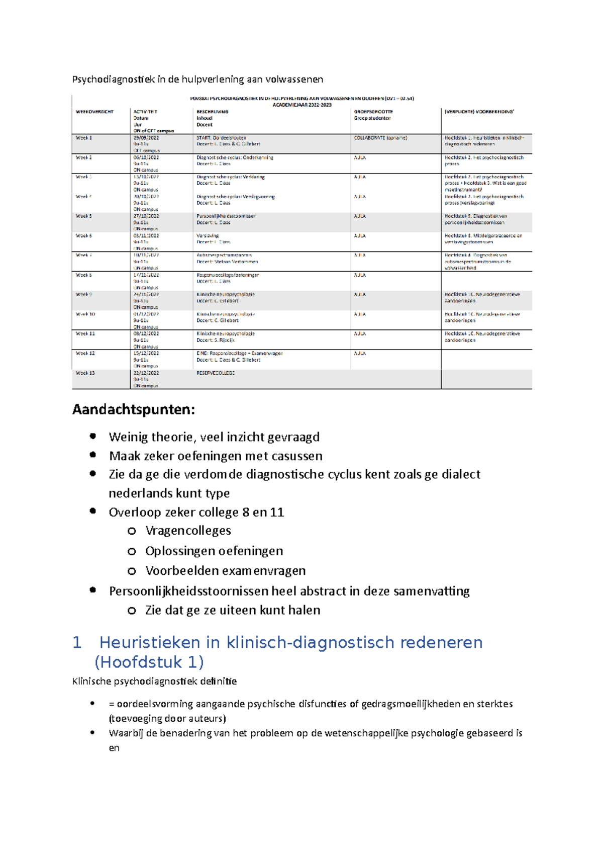 Psychodiagnostiek In Hulpverlening Samenvatting - Psychodiagnostiek In ...