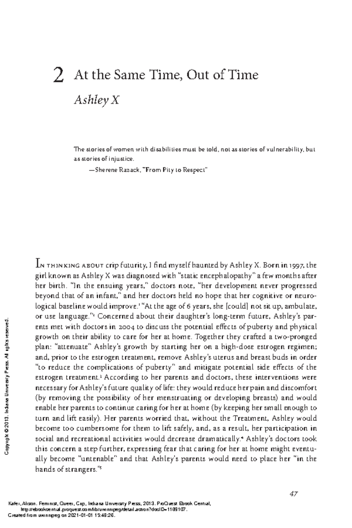 Kafer Ashley X with Notes 47 2 At the same time, Out of time Ashley X The stories of women