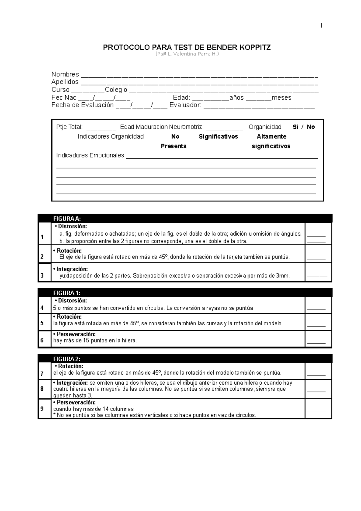Benderkoppitz 1 - Útil para evaluar la edad de maduración mental ...