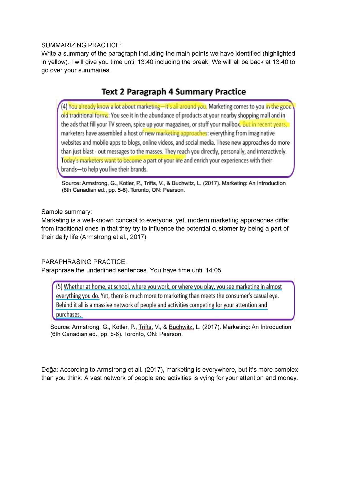 summarizing and paraphrasing multiple choice questions