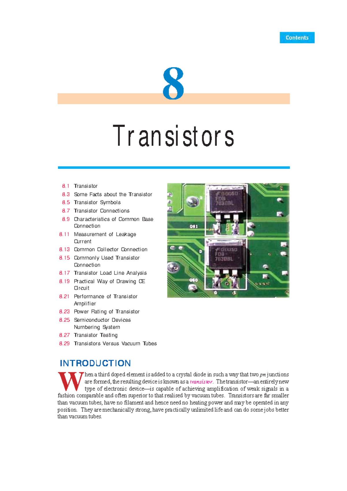 CH-08 - Introduction Course - Transistors 8 Transistor 8 Some Facts ...