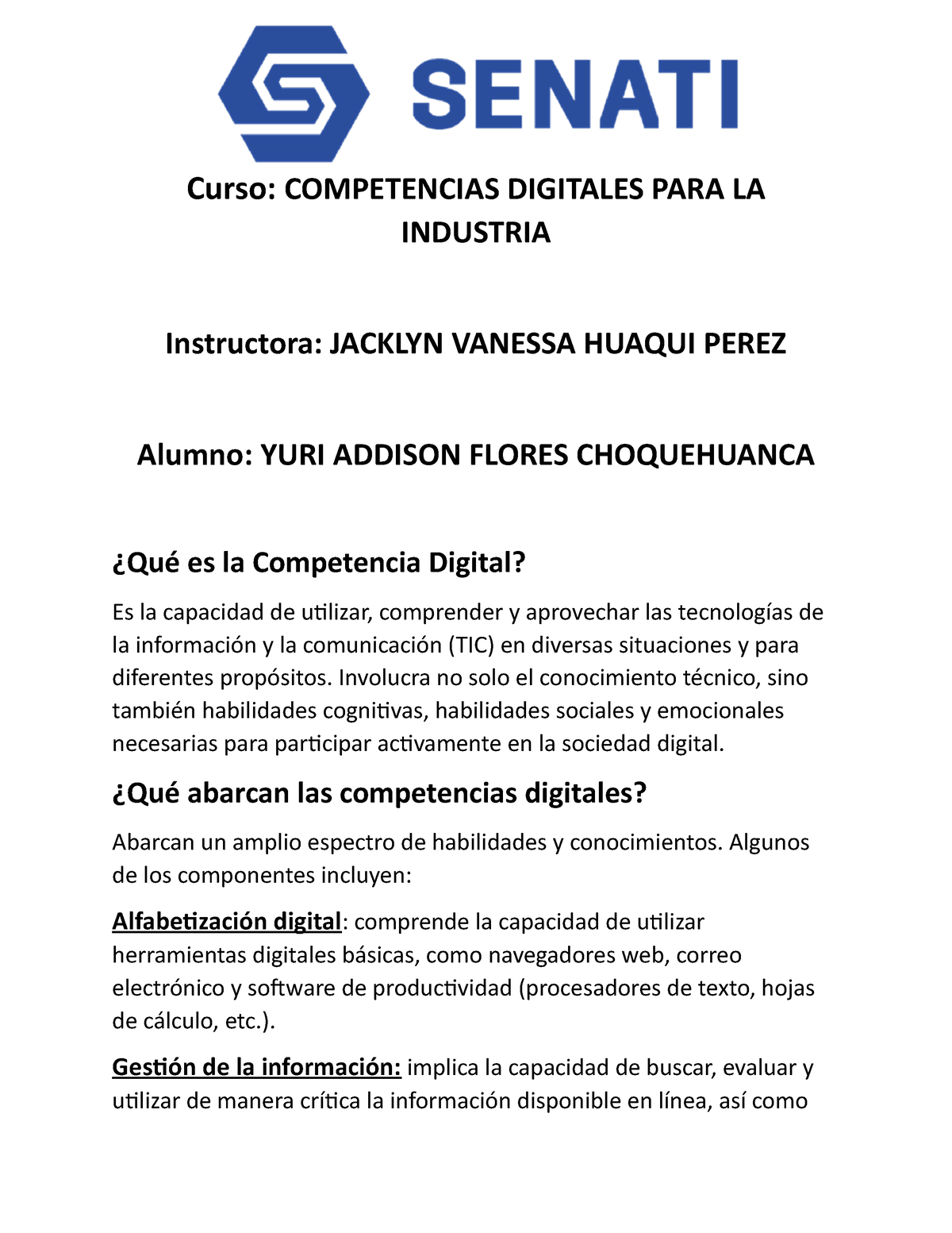 Foro temático de competencias digitales Curso COMPETENCIAS DIGITALES PARA LA INDUSTRIA Studocu