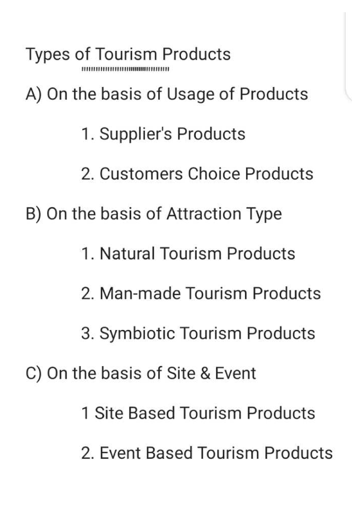 b.com travel and tourism subjects