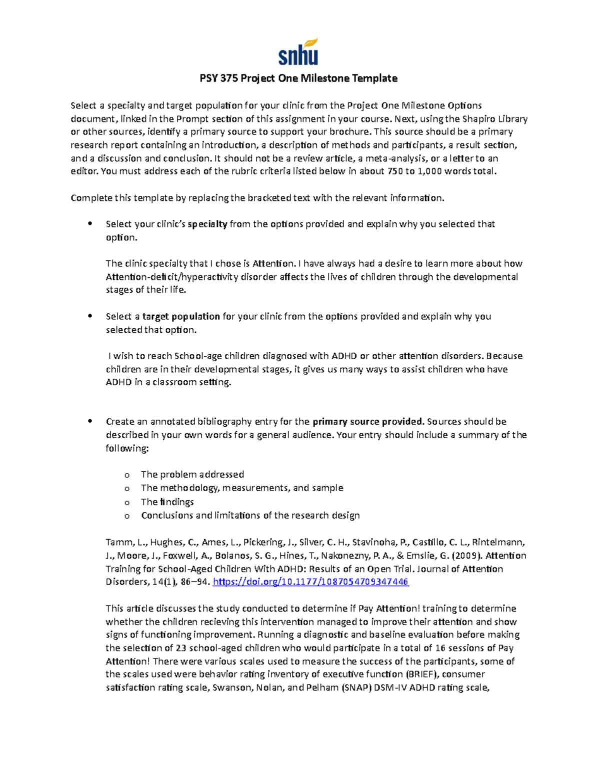 Psy 375 project one milestone template psy 375 project one milestone