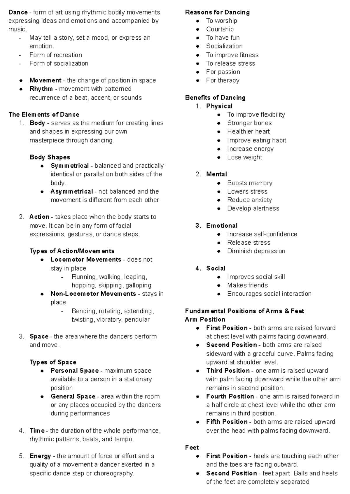 Physical Education - Dance - form of art using rhythmic bodily ...