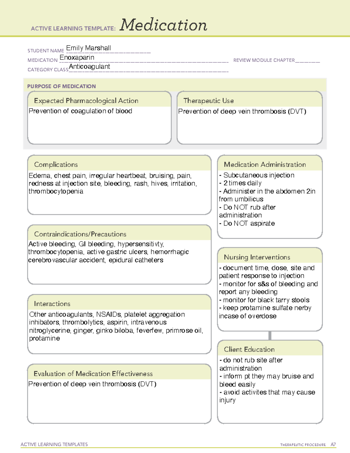 Enoxaparin Pharm active learning template medication ACTIVE