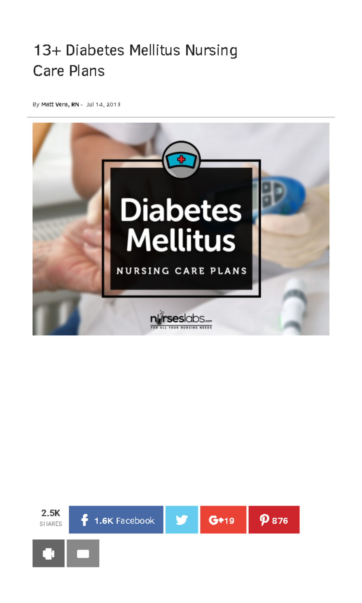 13 Diabetes Mellitus Nursing Care Plans Nurseslabs 13+ Diabetes