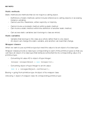 Lecture 3 Notes - Classes and Objects - Introduction Four basic ...