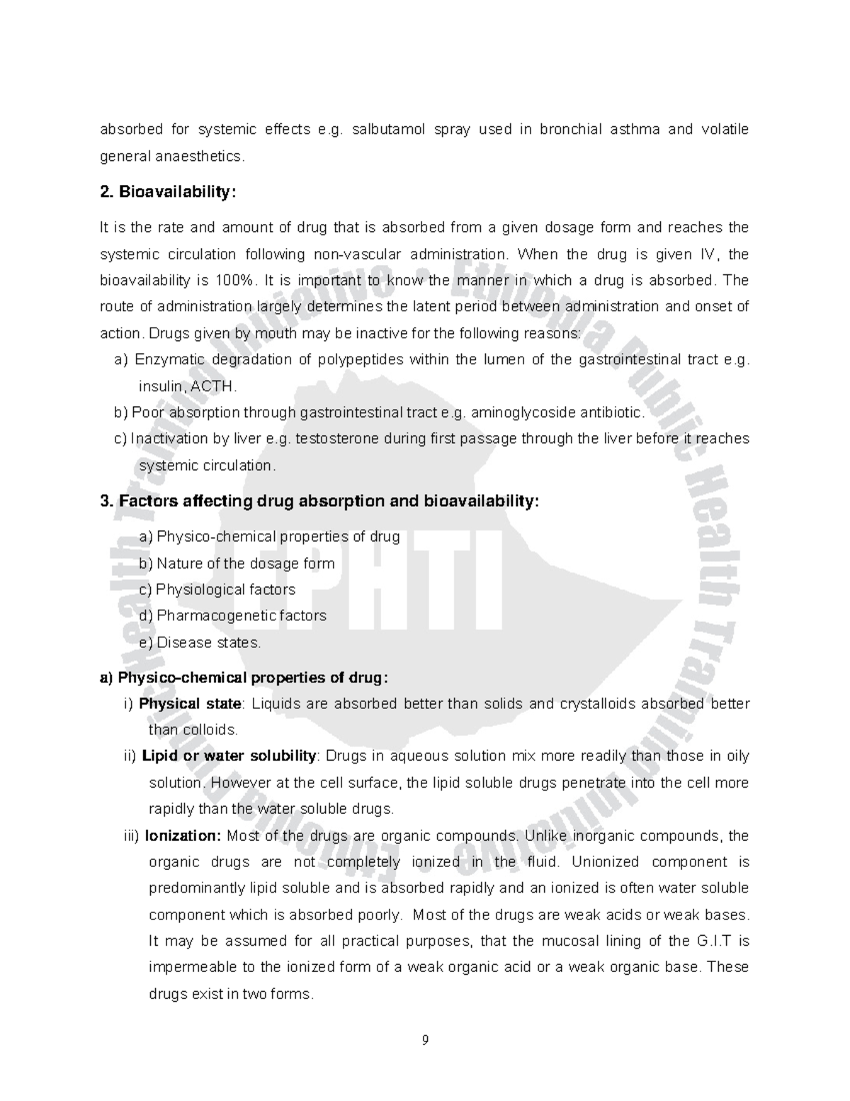 Factors affecting drug absorption and bioavailability - 9 absorbed for ...