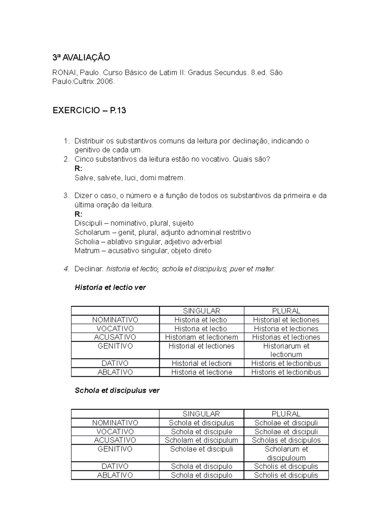 LATIM EXERCÍCIO 8 - Latim