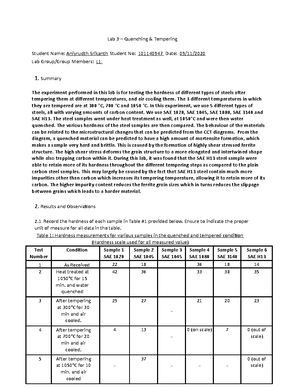 Laboratory 1: Metallography; Procedure And Experiment - Laboratory #1 ...