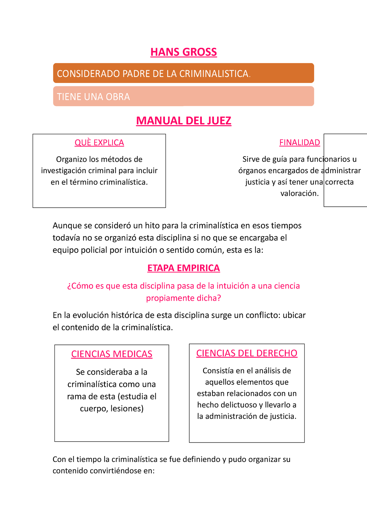 Modulo Hans Gross Manual Del Juez Aunque Se Consider Un Hito Para La Criminal Stica En Esos