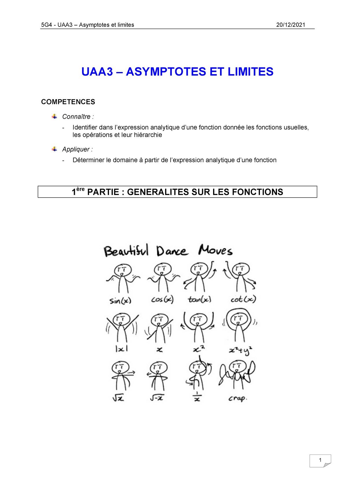 5G4 - UAA3 GÃ©n Ã©ralit Ã©s Sur Les Fonctions 2021-2 - UAA3 ...
