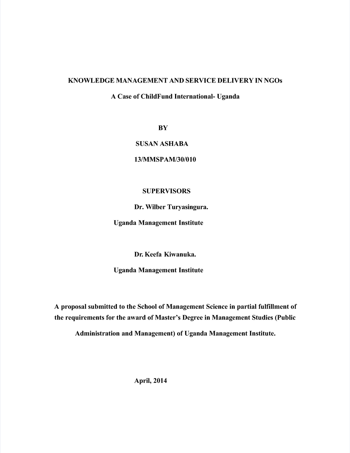 management master thesis