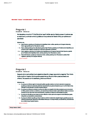 Prueba 2 derecho constitucional 1 - DERECHO CONSTITUCIONAL Comenzado el ...