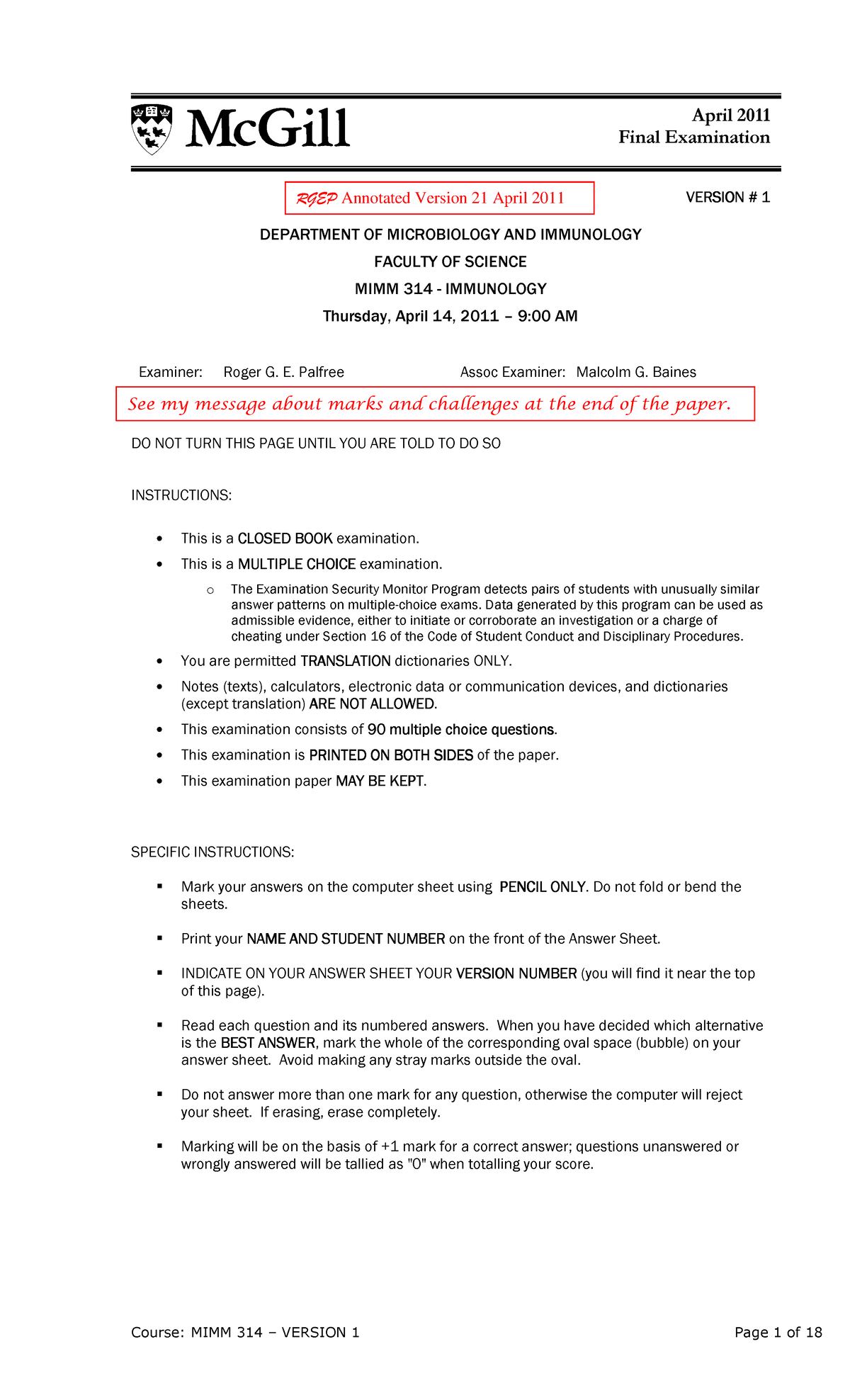 Exam 14 April 2011, questions and answers - - Studocu