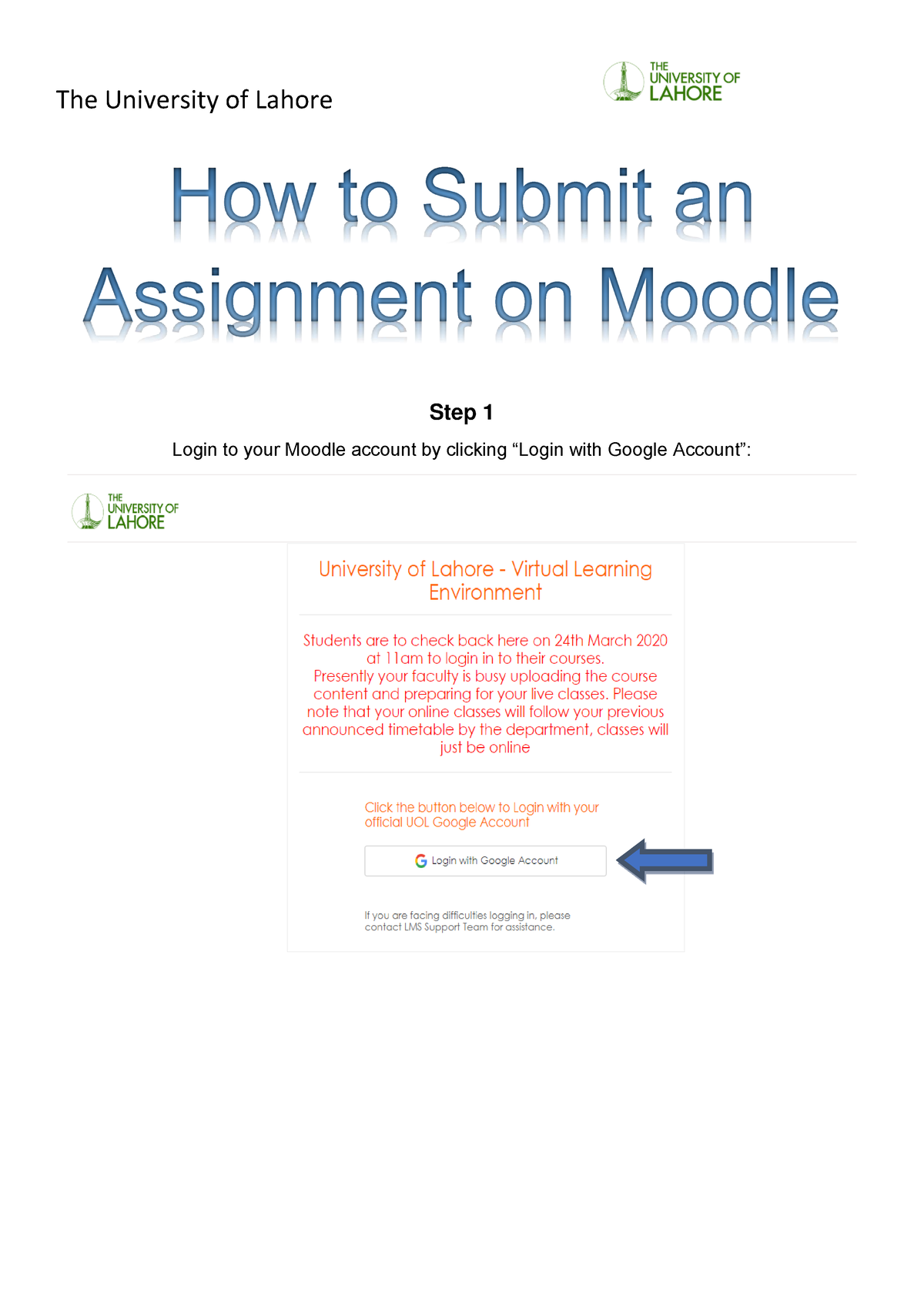how to submit assignment in moodle