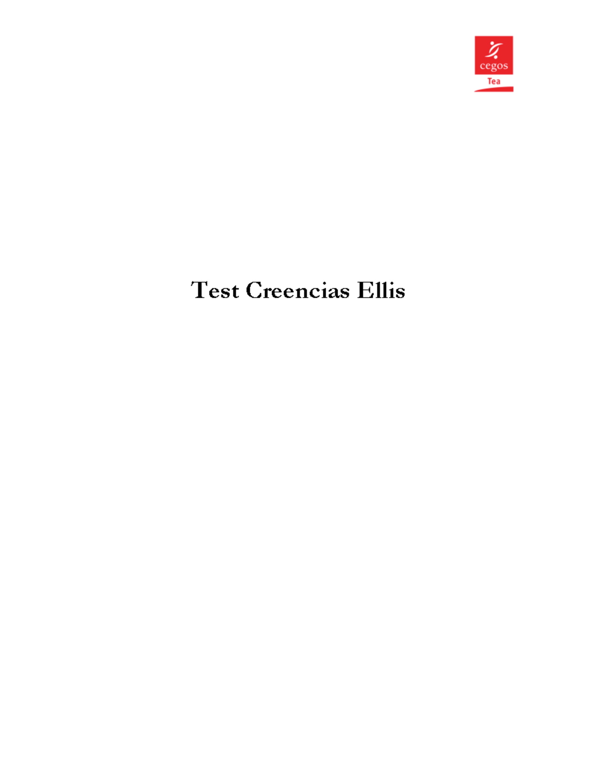 Test Creencias Ellis - TEst - Test Creencias Ellis ⤀관 ⤀관 ⤀관 Este ...
