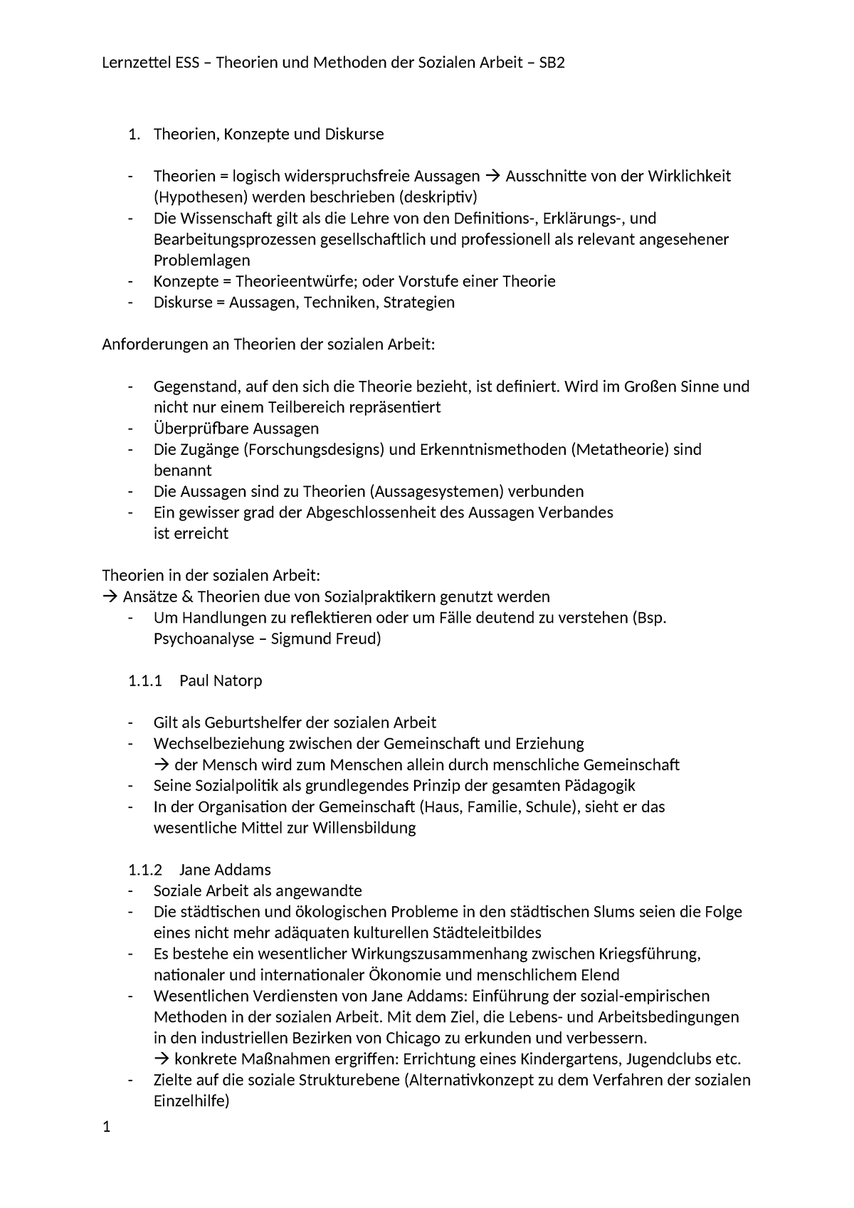 Lernzettel ESS2 - Zusammenfassung Einführung In Die Soziale Arbeit ...