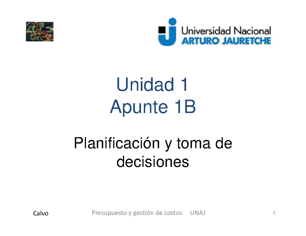 Gestion Y Toma De Decisiones Unidad 1 Presupuestos