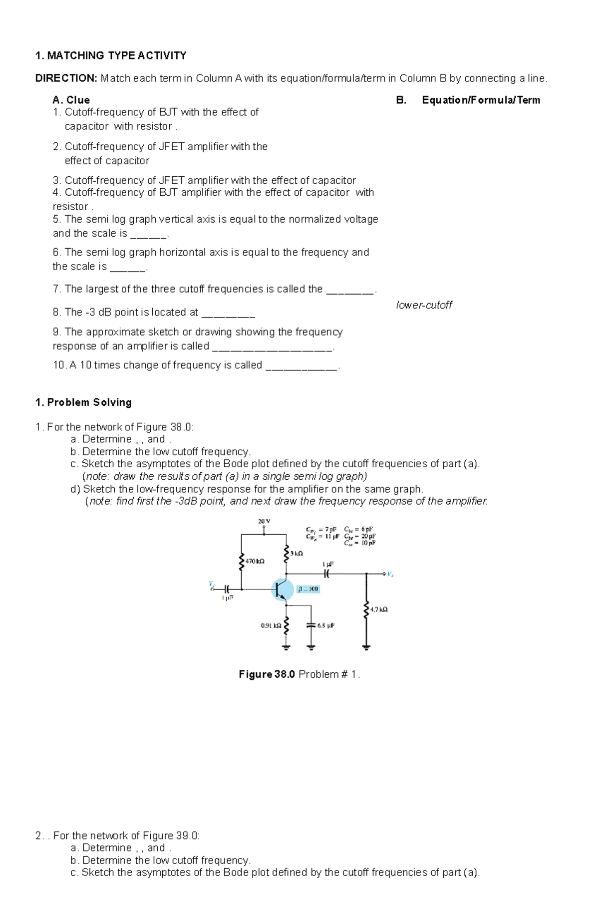 Electronic Circuits Analysis and Design practice problem 6 1