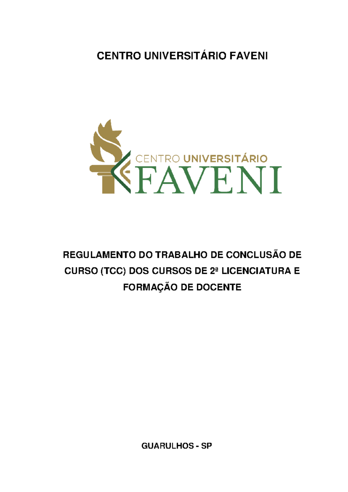 Manual De Trabalho De Conclusao De Curso Correto Centro UniversitÁrio Faveni Regulamento Do 5086