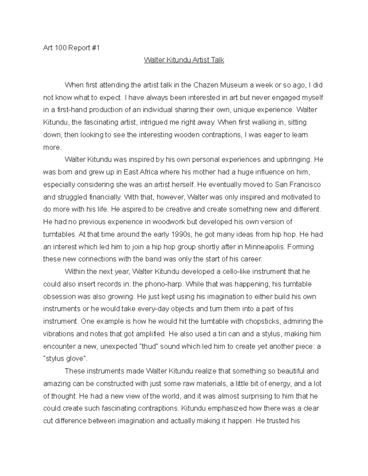 Artist Talk Grade A Art 100 Report Walter Kitundu Artist Talk