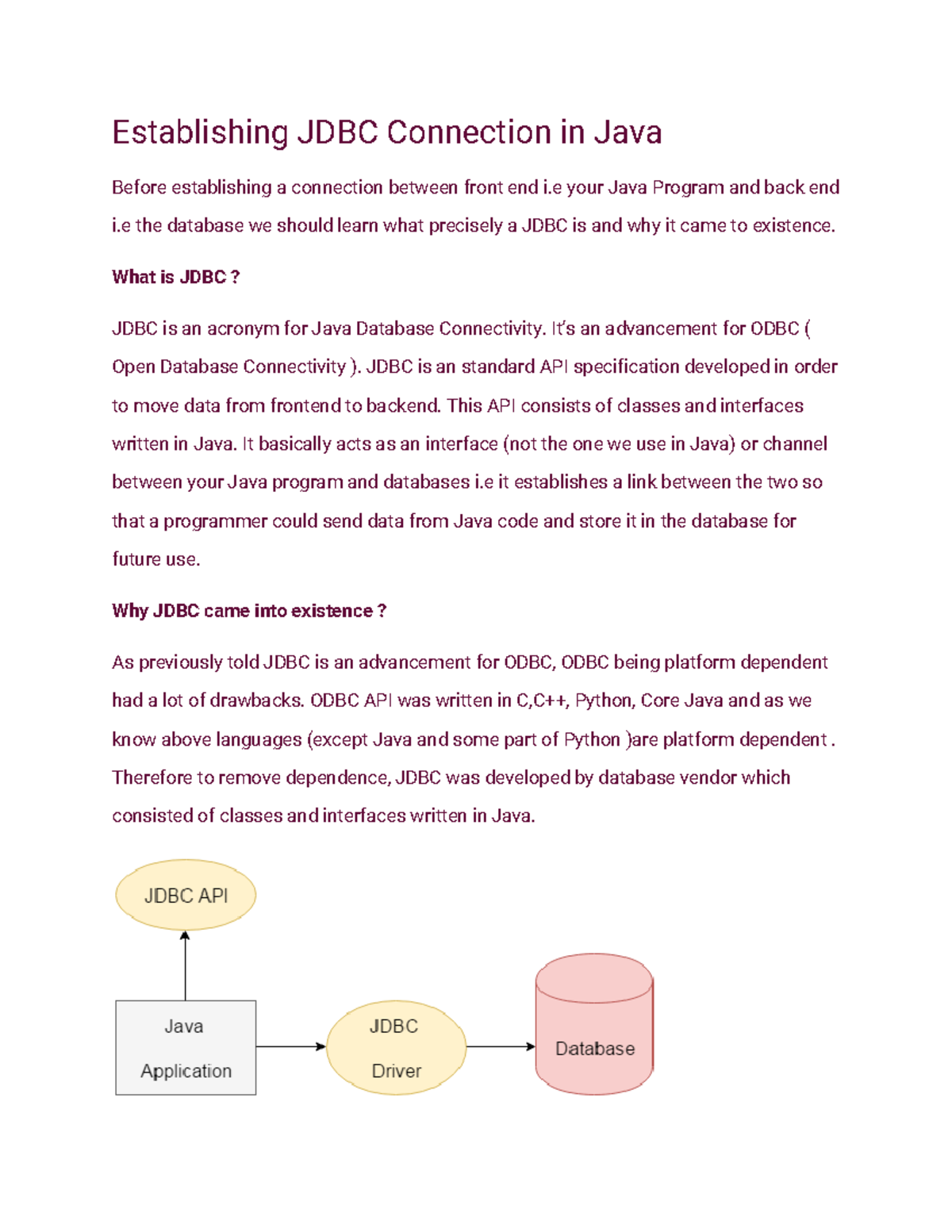 JDBC - Lecture Notes 3 - Establishing JDBC Connection In Java Before ...