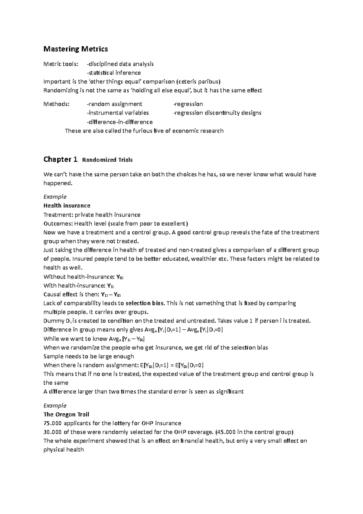 Mastering Metrics summary chapter 1 - Mastering data is the things ...