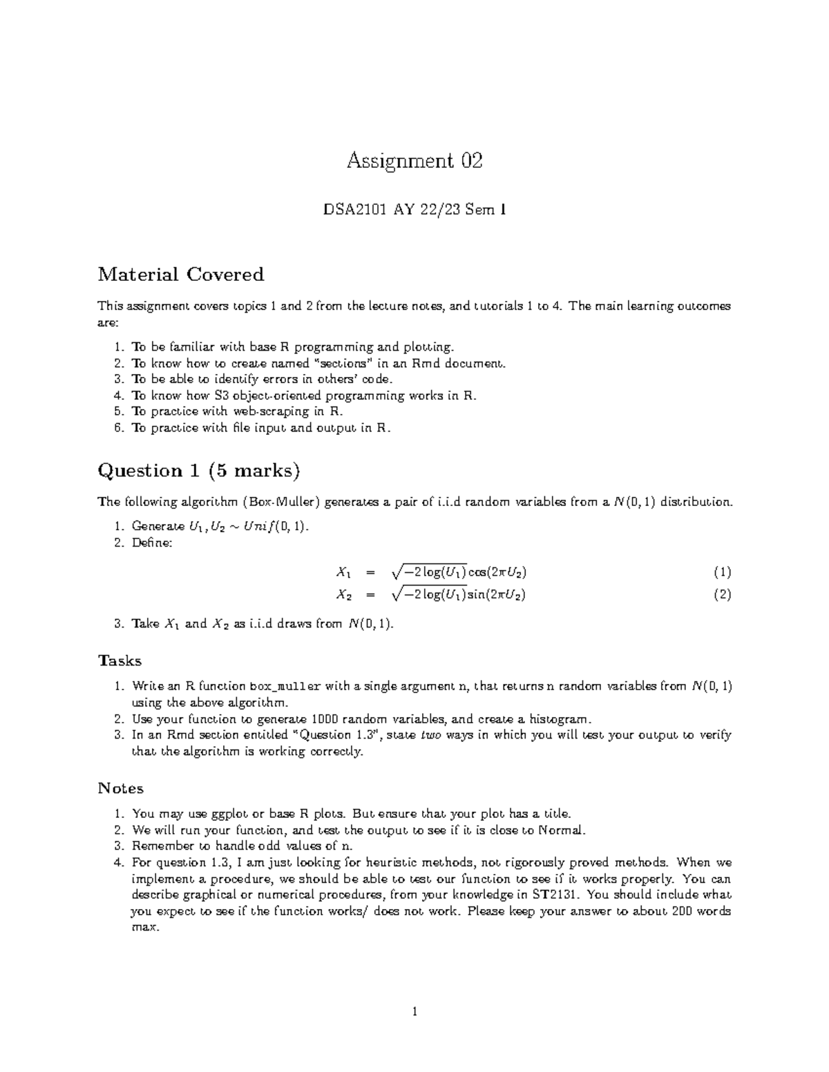 Assignment 02-2210-question - Assignment 02 DSA2101 AY 22/23 Sem I ...