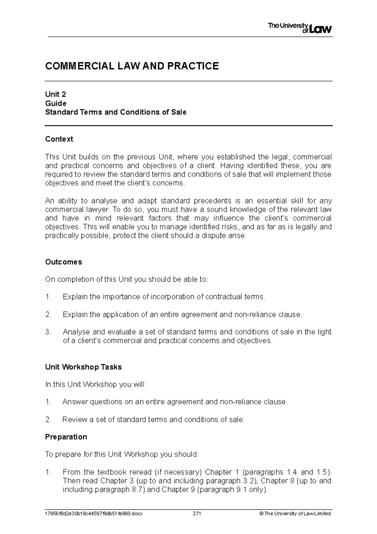 2122 comm ws02 ce01 guide copy - COMMERCIAL LAW AND PRACTICE Unit 2 ...