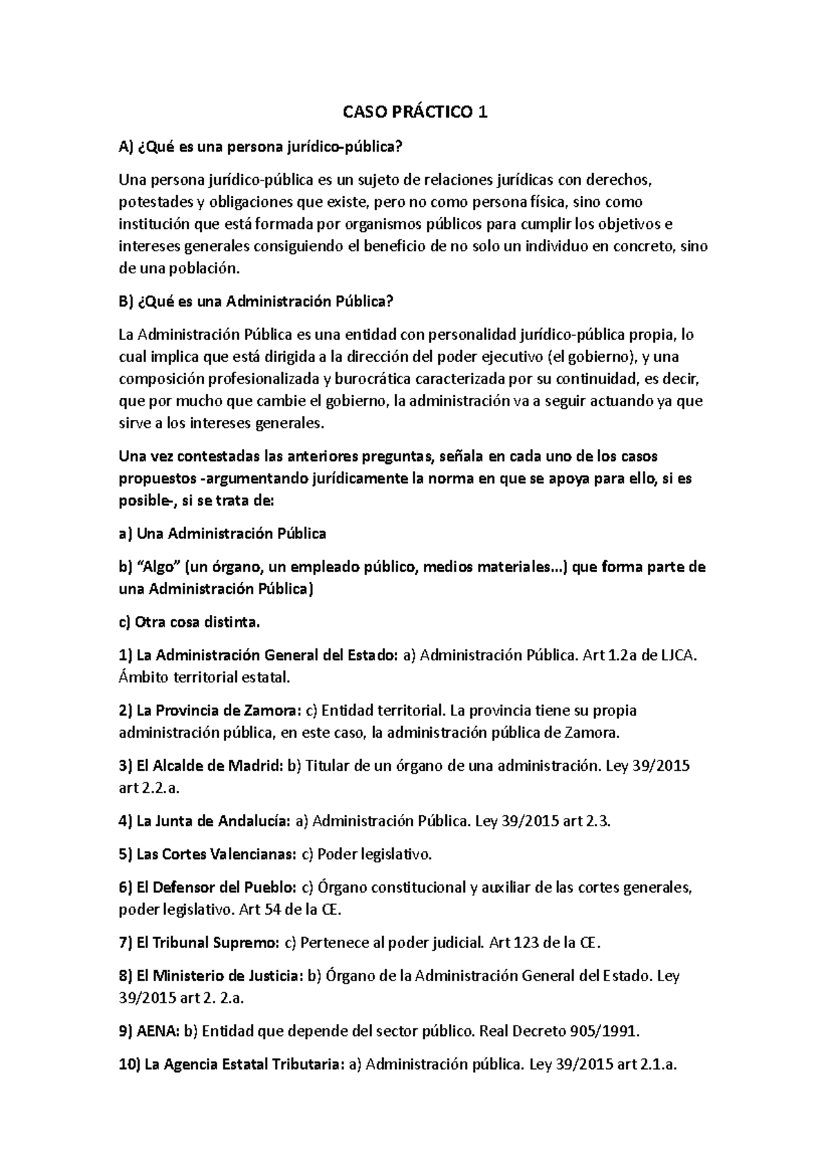 CASO Práctico 1 - caso practico de d. administrativo - CASO PRÁCTICO 1 ...