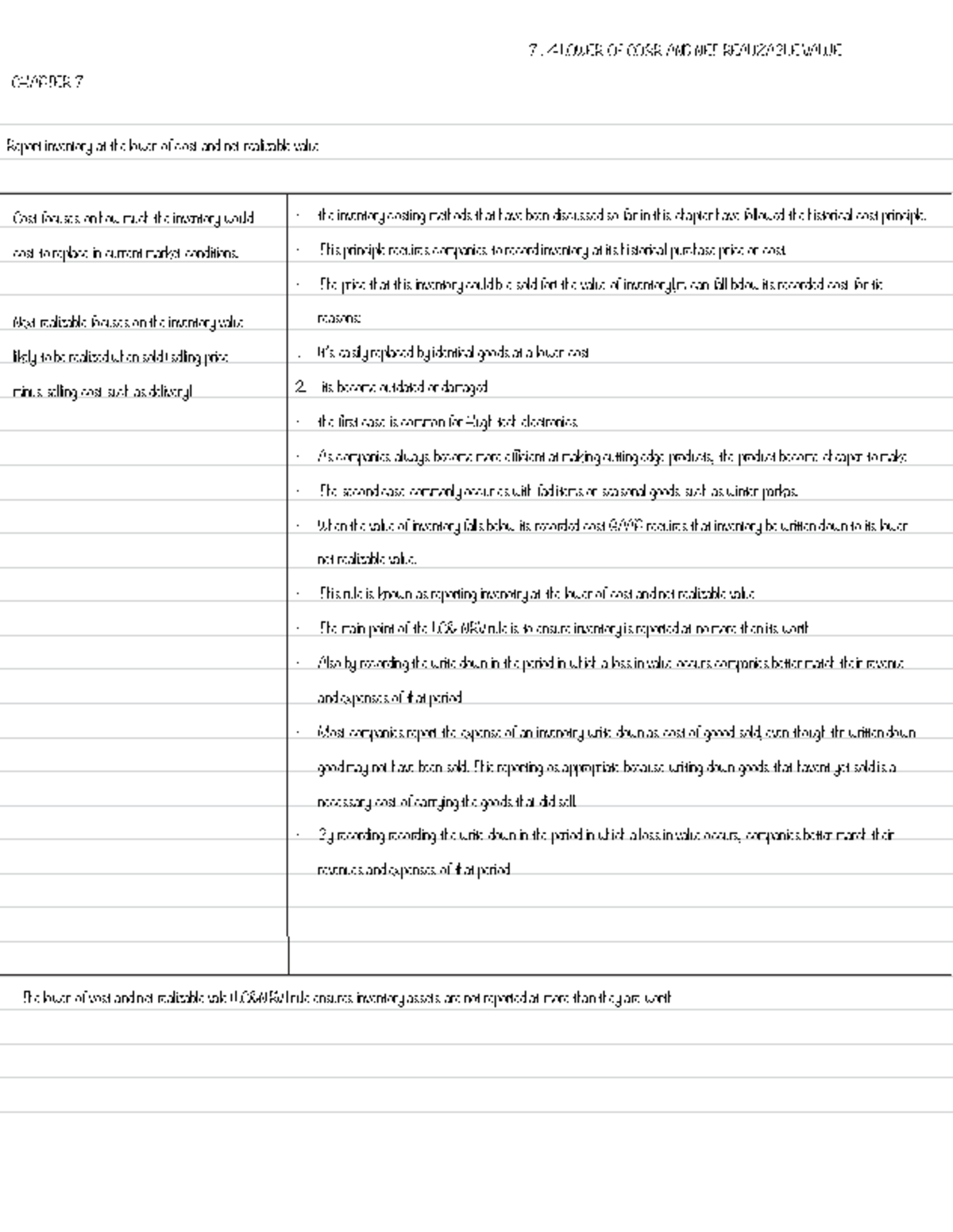 Comm 201 (Accounting) 7.4 - 7. 4 LOWER OF COSR AND NET REALIZABLE VALUE ...