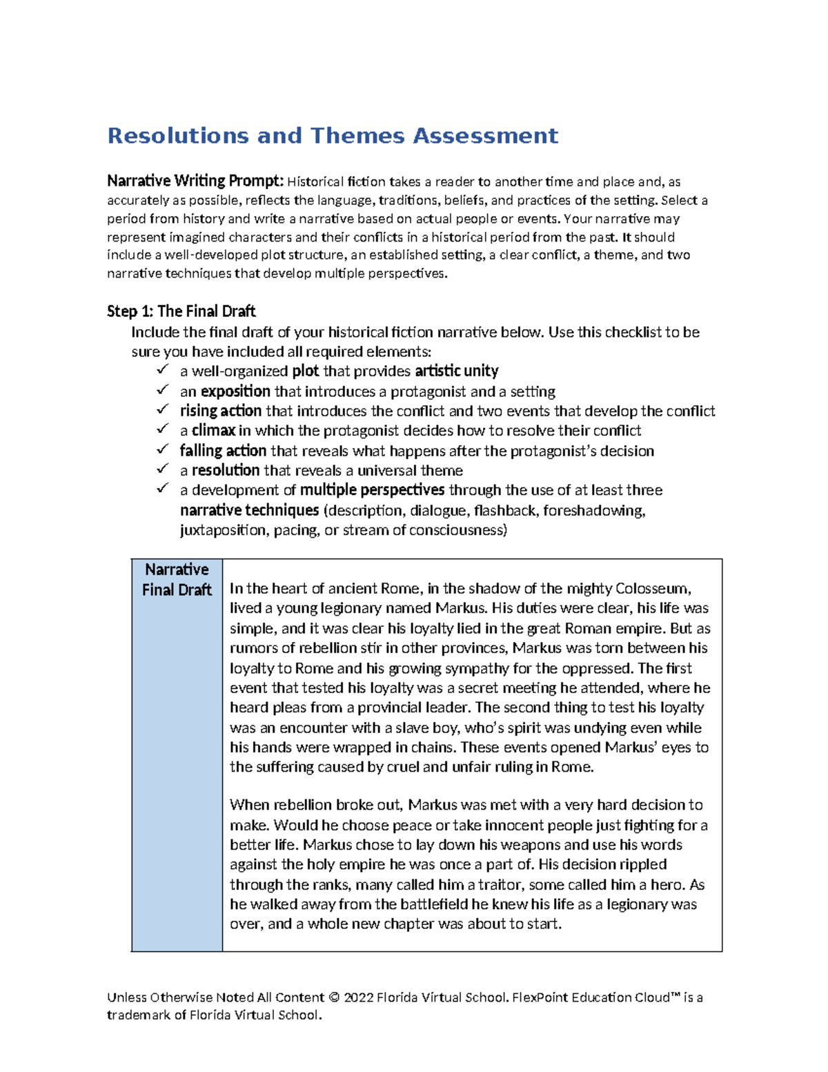 Resolutions and themes - Select a period from history and write a ...