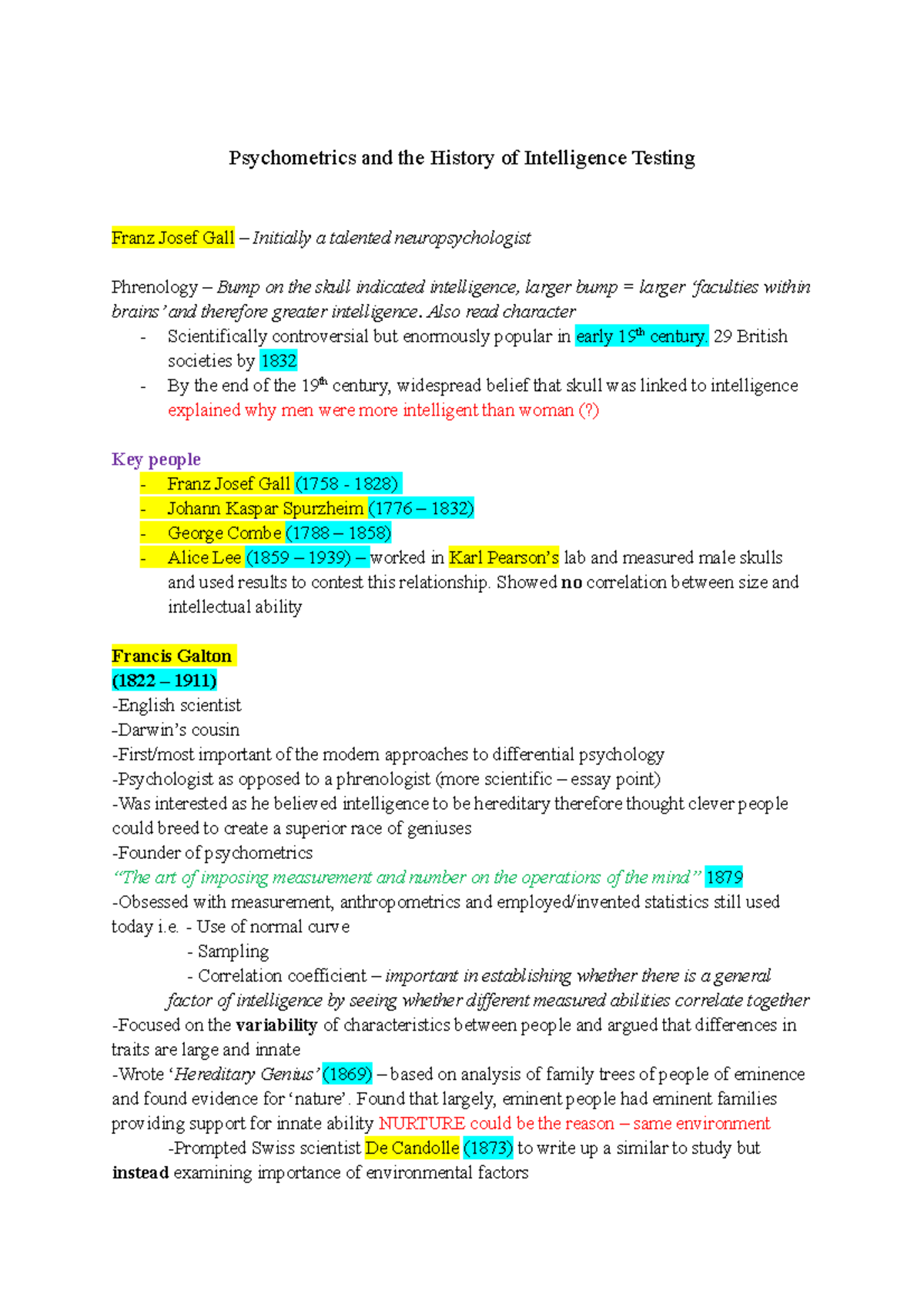 Psychometrics and the history of intelligence testing lecture ...