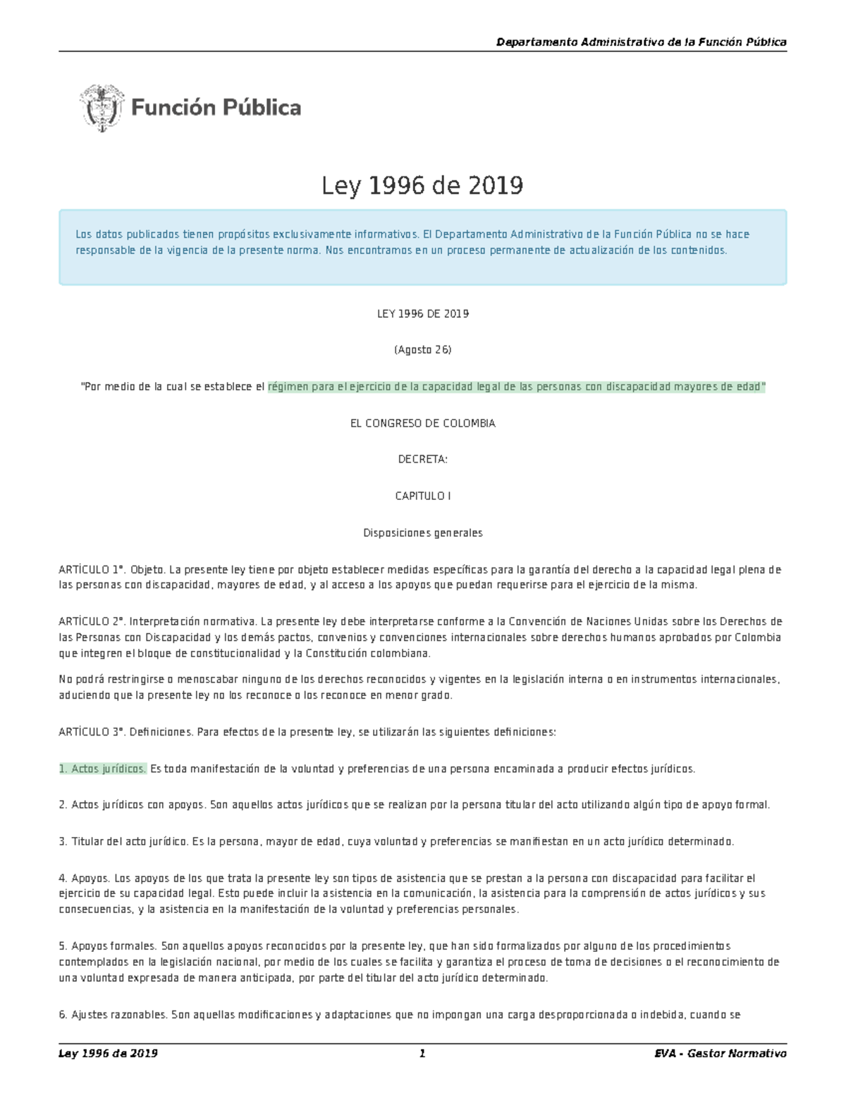 Ley 1996 De 2019 - Ley 1996 De 2019 Los Datos Publicados Tienen ...