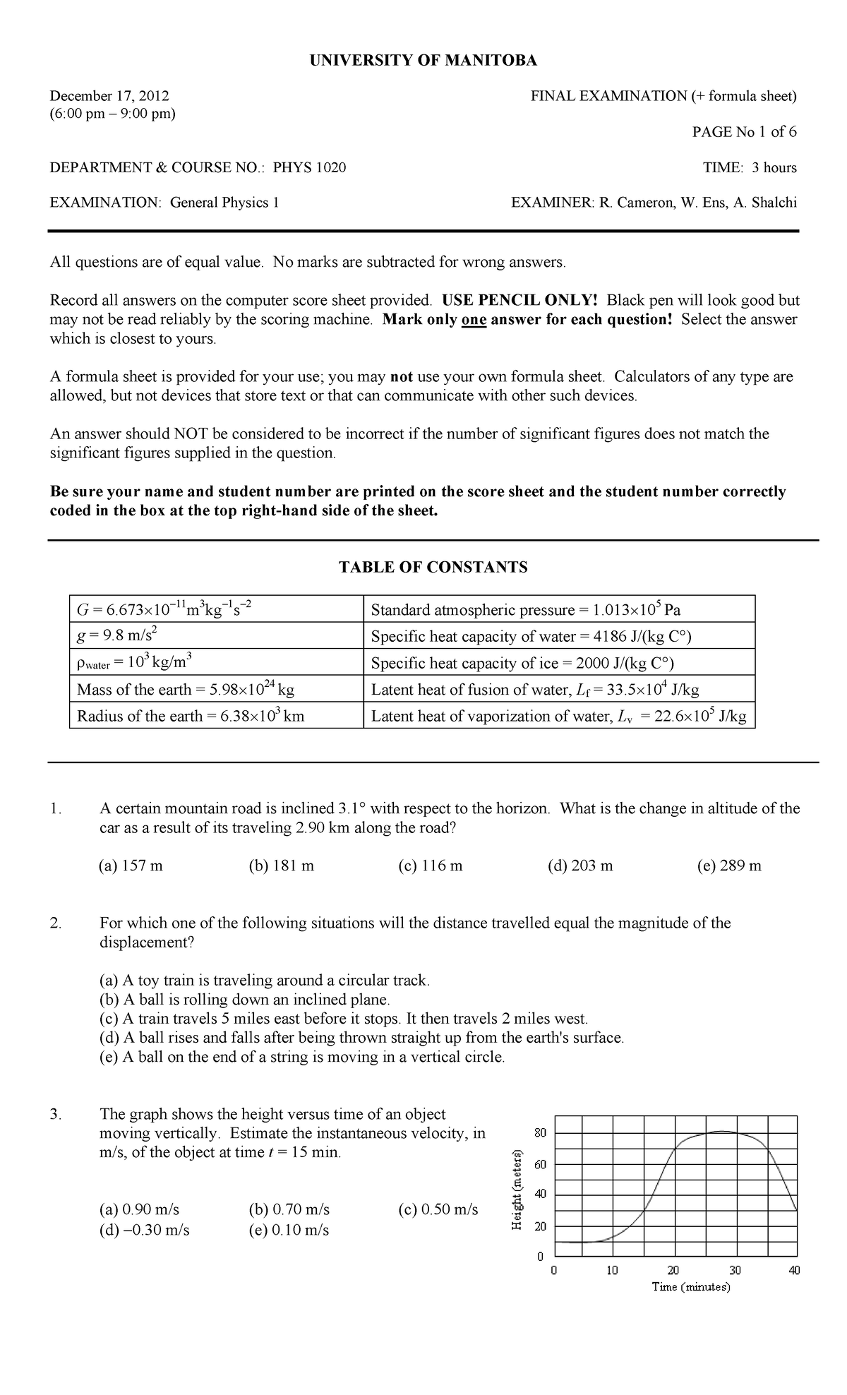 Exam 17 December 2012, questions and answers - UNIVERSITY OF MANITOBA ...