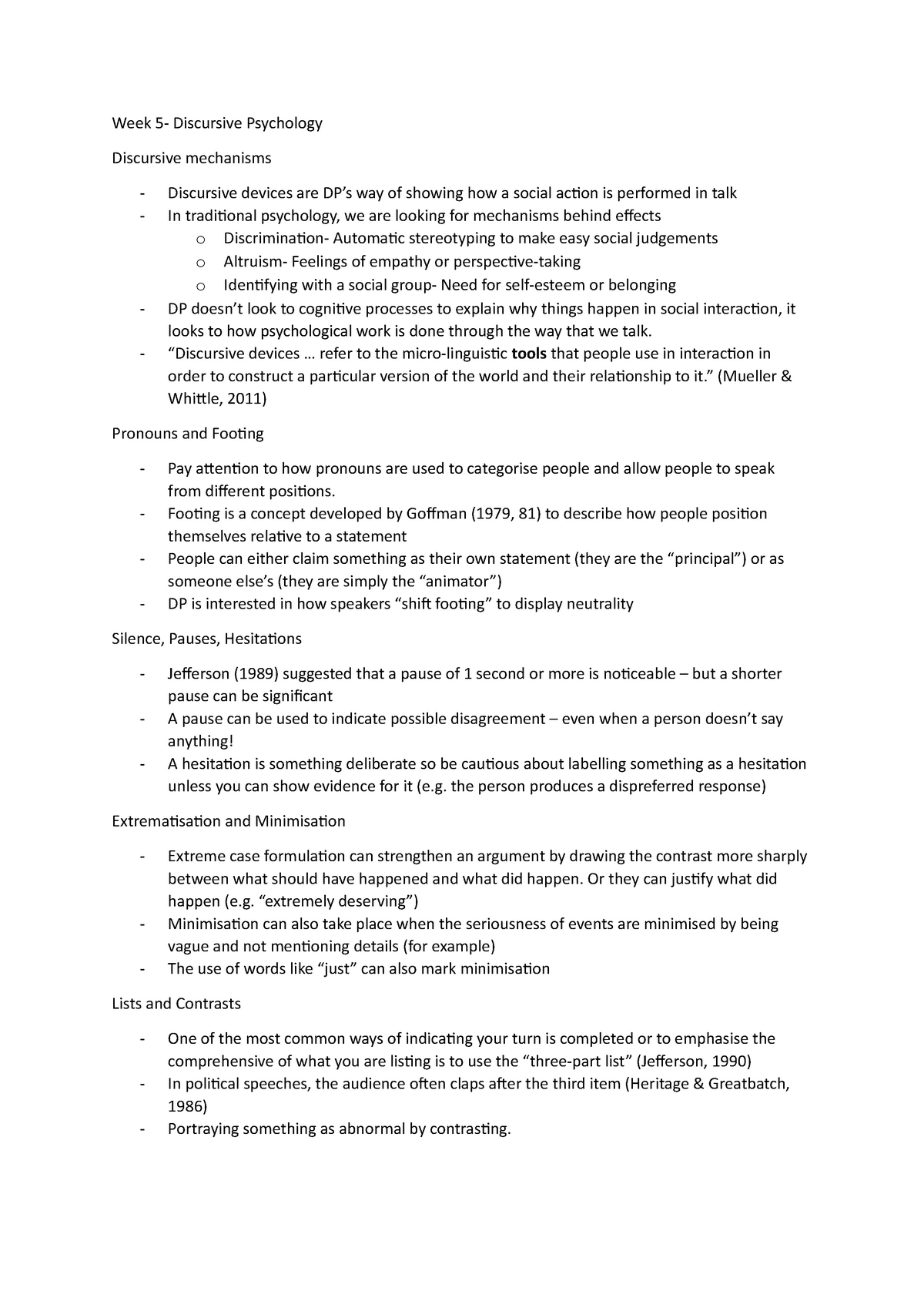 discursive psychology research question examples