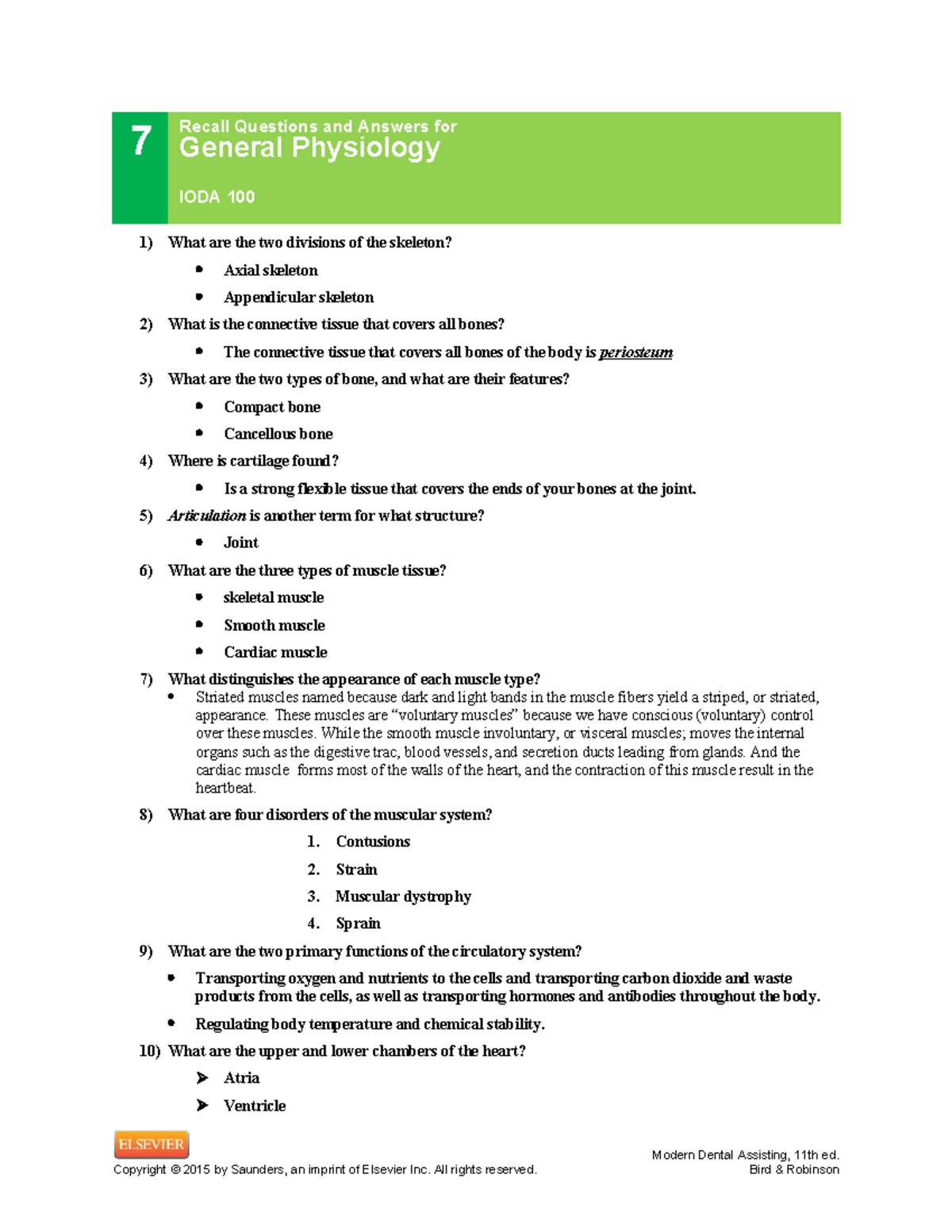 Chapter+7 ass - 7 Recall Questions and Answers for General Physiology ...