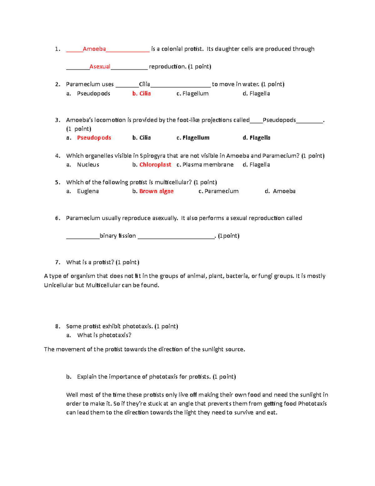 POST-LAB Assignment 3 - WeeklyLab - Amoeba________ is a colonial ...
