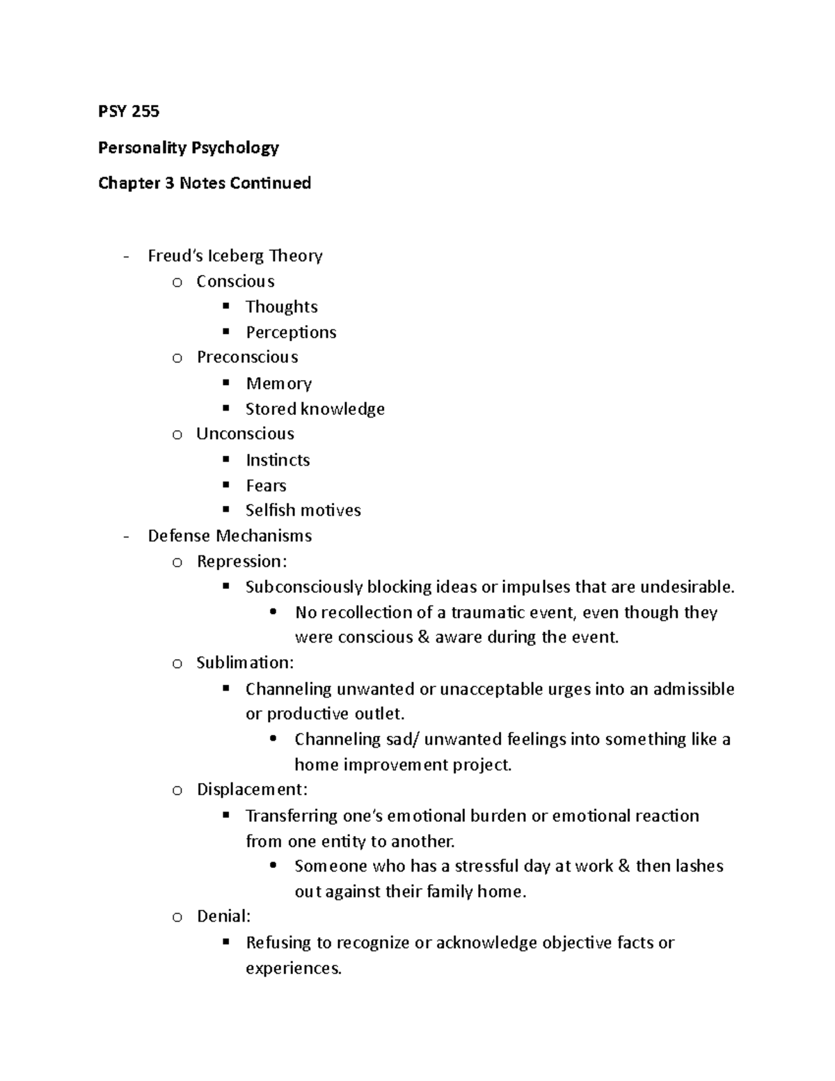 PSY 255 CH 3 CONT - Personality Psychology Chapter 3 Continued - PSY ...