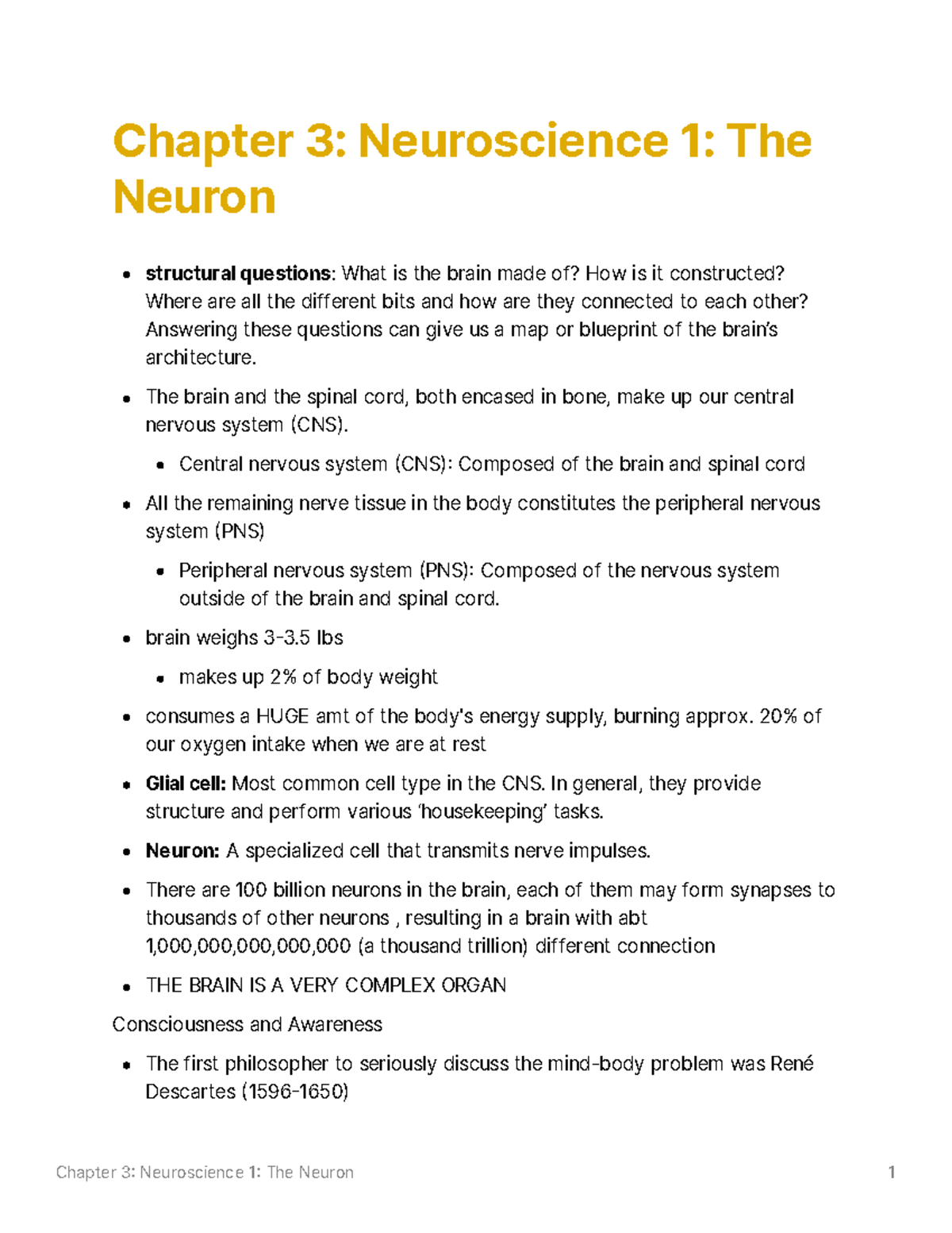 Chapter 3 Neuroscience 1 The Neuron - Chapter ԉ Neuroscience Ԇ The ...