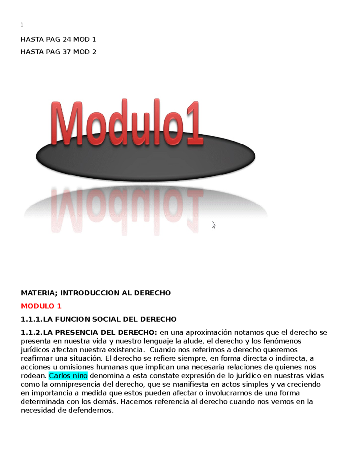 Resumen Completo - HASTA PAG 24 MOD 1 HASTA PAG 37 MOD 2 MATERIA ...