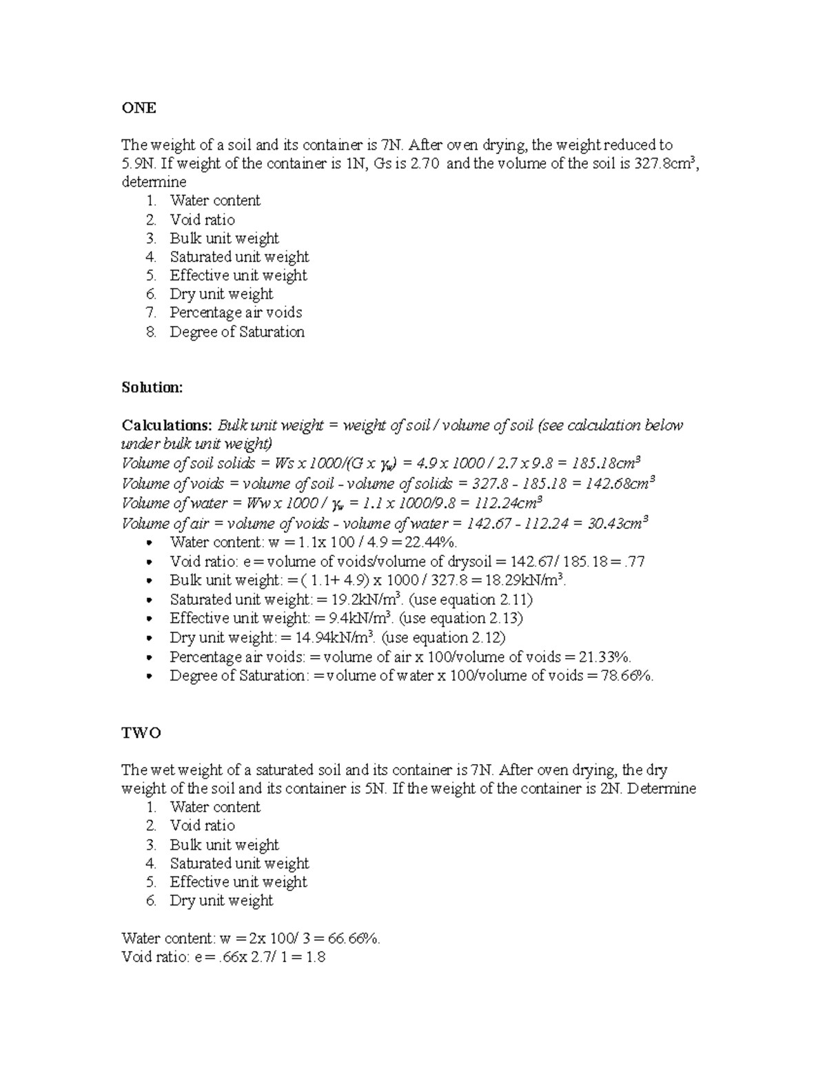 exam-in-soil-mechanics-one-the-weight-of-a-soil-and-its-container-is