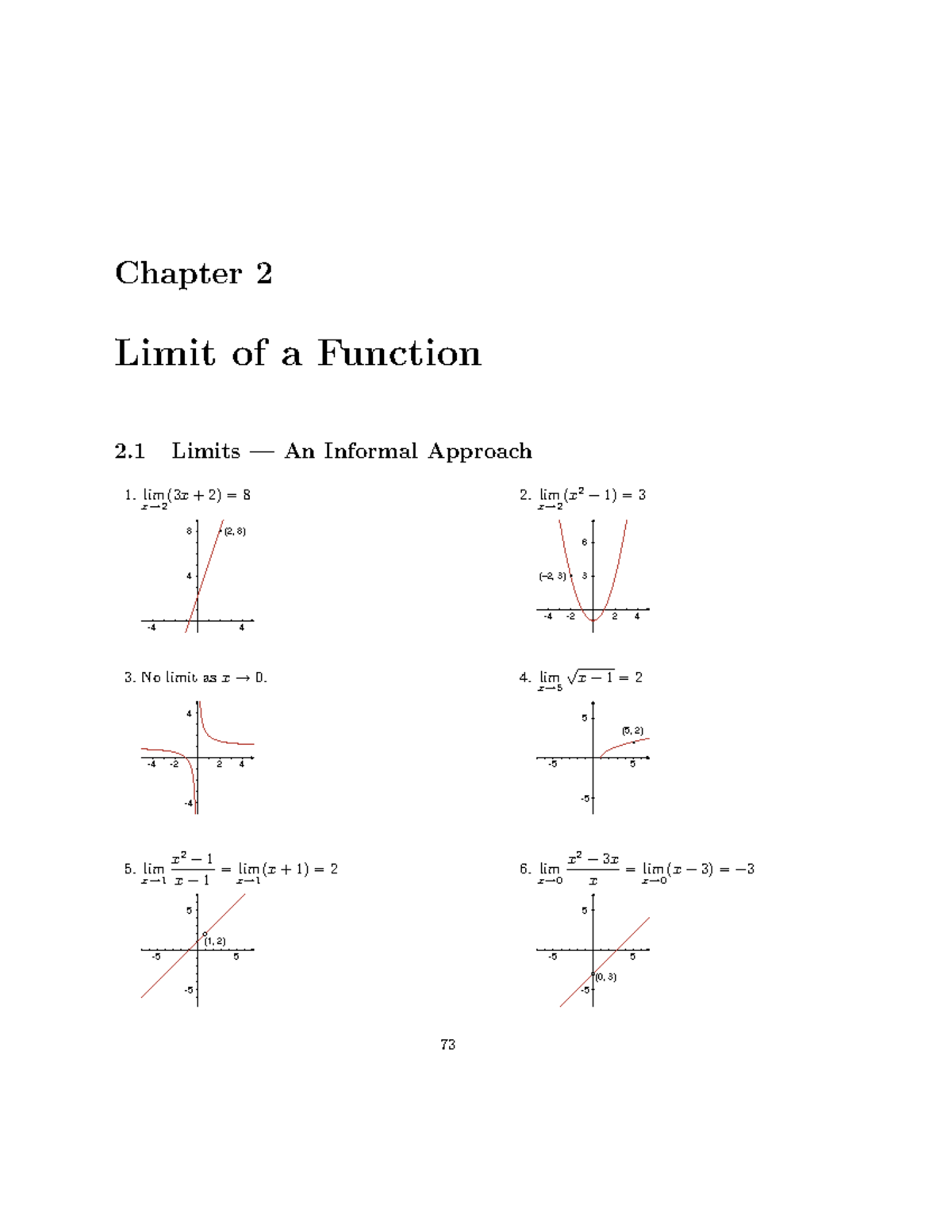 CSM Chapters 2 - Solucionario - Chapter 2 Limit of a Function 2 Limits ...