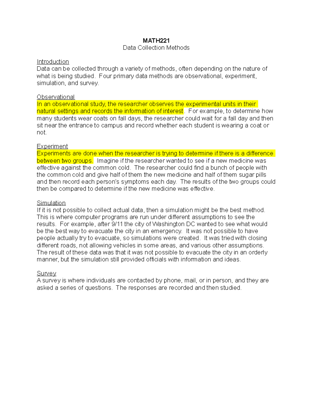 Data Collection Methods - MATH Data Collection Methods Introduction ...
