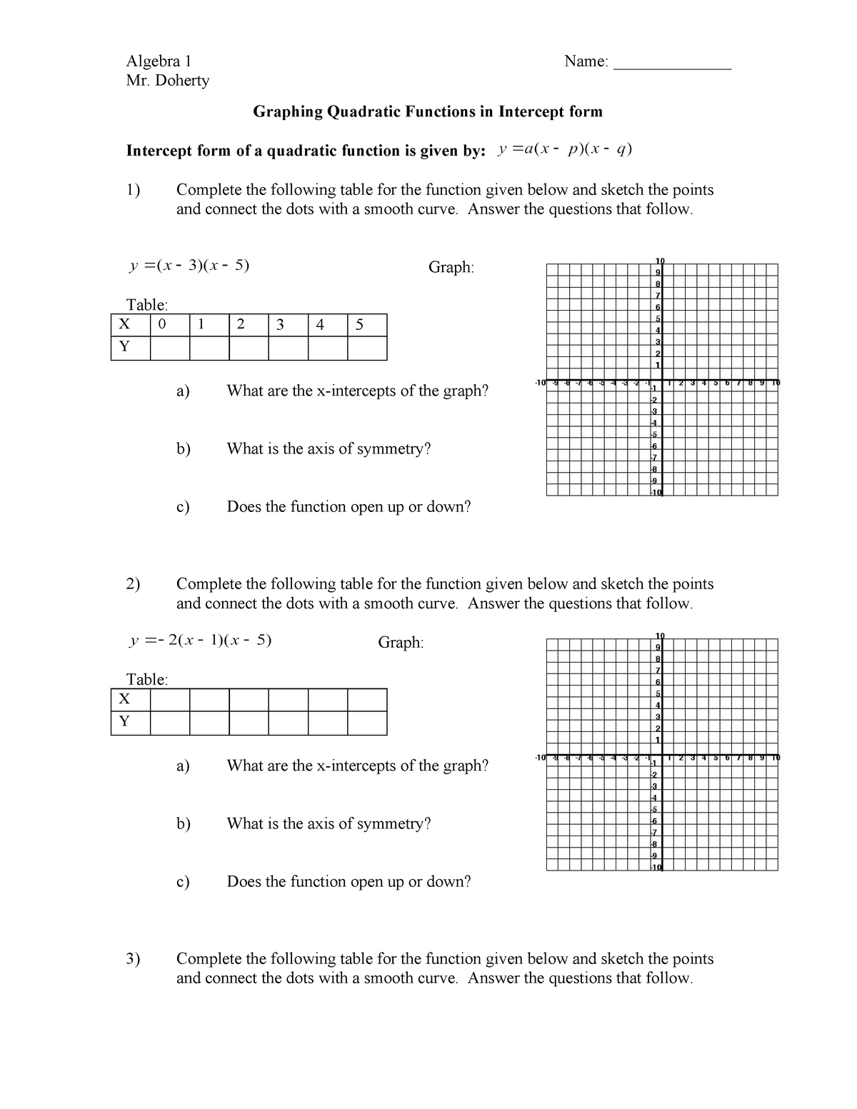 graphing-a-quadratic-function-in-intercept-form-mr-doherty-graphing