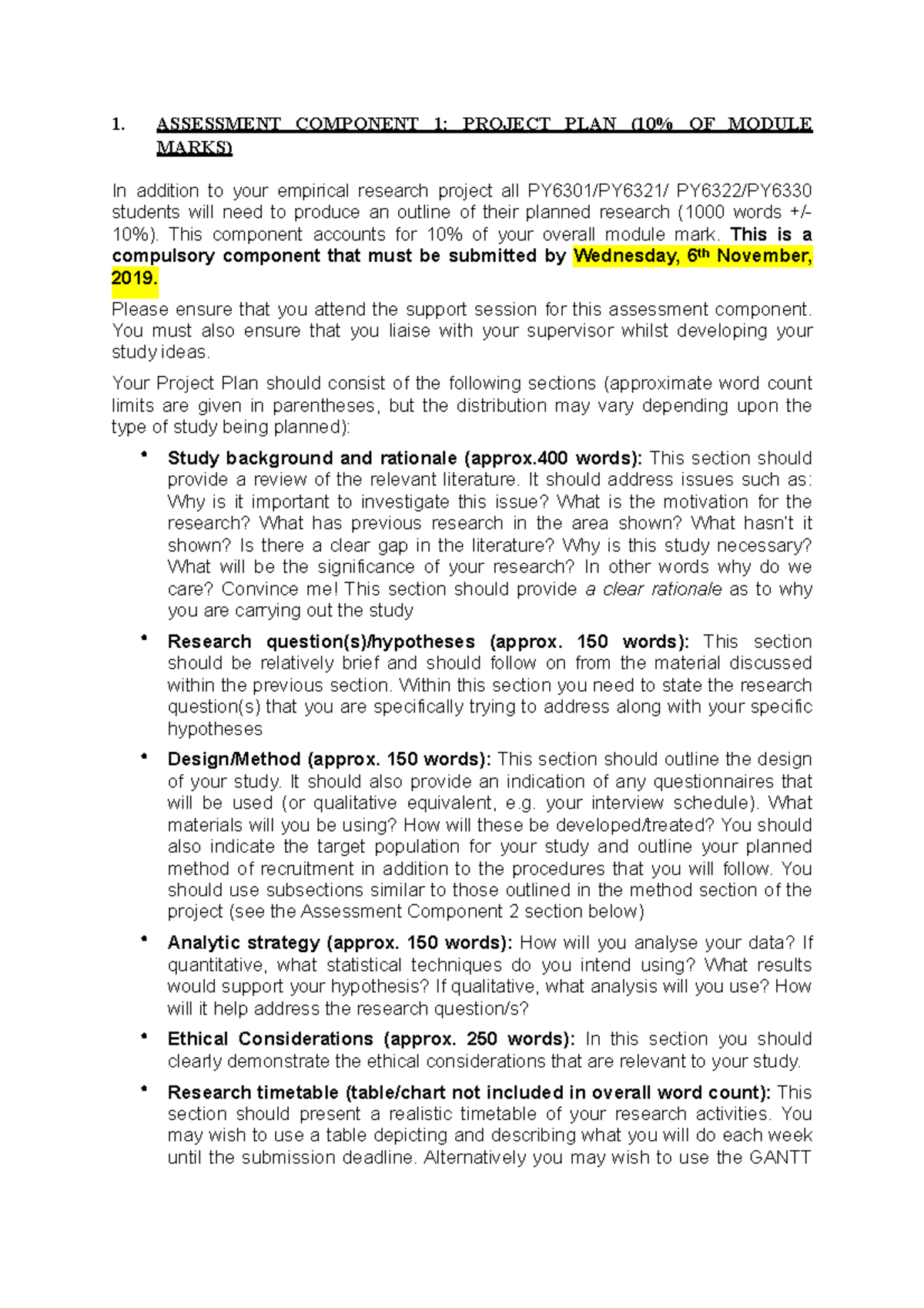 Week 2 - Proposal template - 1. ASSESSMENT COMPONENT 1: PROJECT PLAN ...
