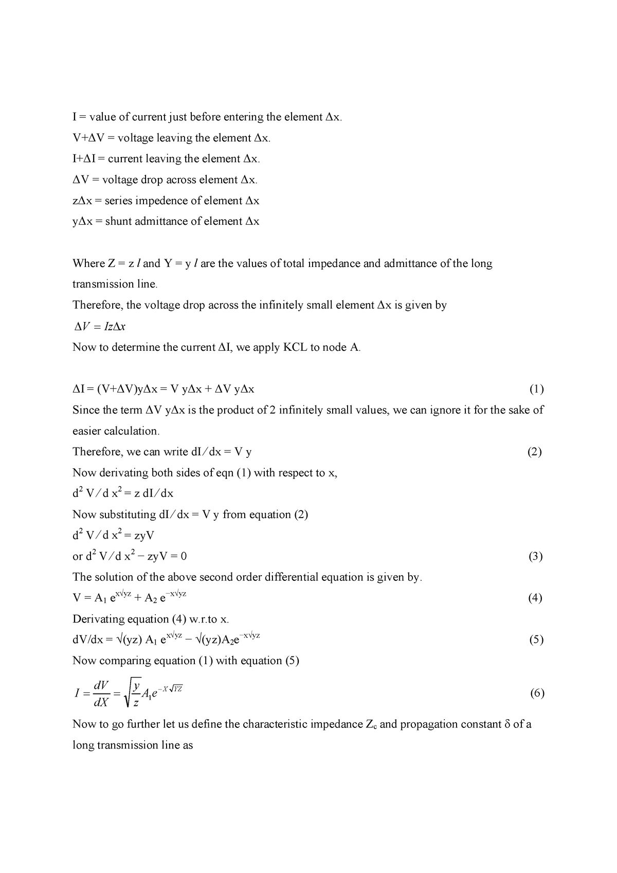 Power System - Notes8 - I = Value Of Current Just Before Entering The 